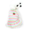 thumbnail image 1 of Vestido para perro CHAO a rayas con estampado de cerezas rosa, 1 of 5