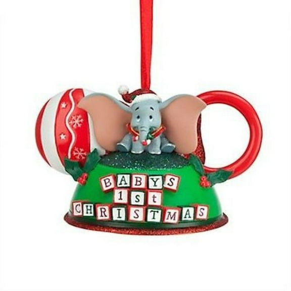 disney parks dumbo flying elephant first christmas ear hat ornament new with tag