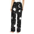 thumbnail image 3 of Naloa Crescent and Stars Print Women’s Ultra-Soft Comfy Pajama Lounge Pants with Pockets & Drawstring, 3 of 8