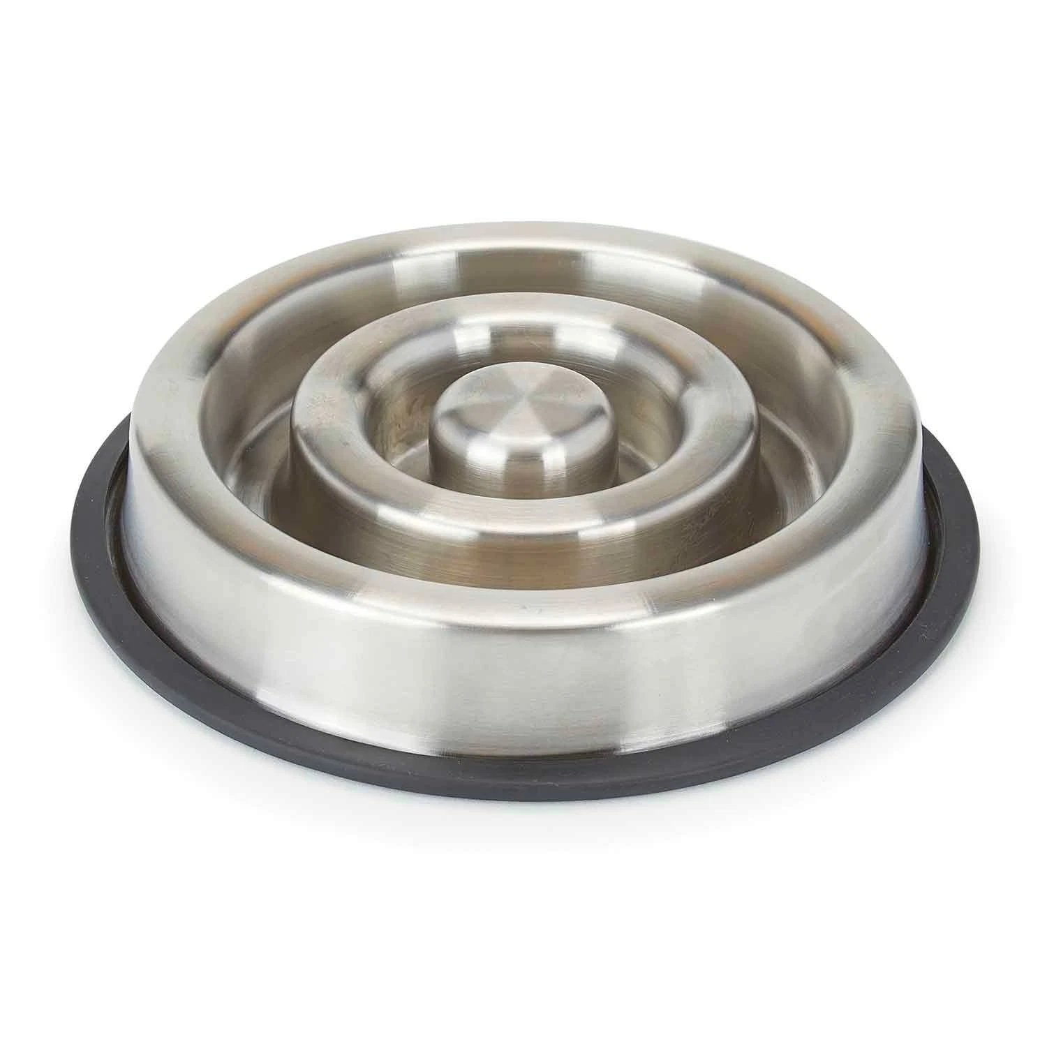 Slow Feeder Dog Bowls Heavy Stainless Steel Non Skid No Tip 25 Dish Bulk Packs (Small - 7.5" Diameter)