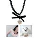 thumbnail image 2 of Korean Fashion Bowknot Heart Pendant Pearl Beaded Necklace Y2K Goth Adjustable Clavicle Chain Women Aesthetic Jewelry, 2 of 4