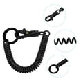 thumbnail image 4 of Uxcell Retractable Coil Springs Keychain with Plastic Lobster Clasp Keyring for Keys Wallet, Black 3 Pack, 4 of 6