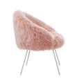 thumbnail image 4 of Inspired Home Elsa Chaise d'Appoint en Fausse Fourrure, Rose, 4 of 9