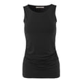 thumbnail image 2 of A2Y Women's Fitted Premium Fabric Side Ruched Sleeveless Top Black L, 2 of 5