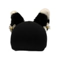 thumbnail image 2 of Quzzie Ski Helmet Cover Knitted Hat Fun Animal Ear Universal Helmet Accessory Wind Resistant Scratch Protection Winter Headgear Suitable for Snowboarding Skiing Team Use Black White Ear, 2 of 8