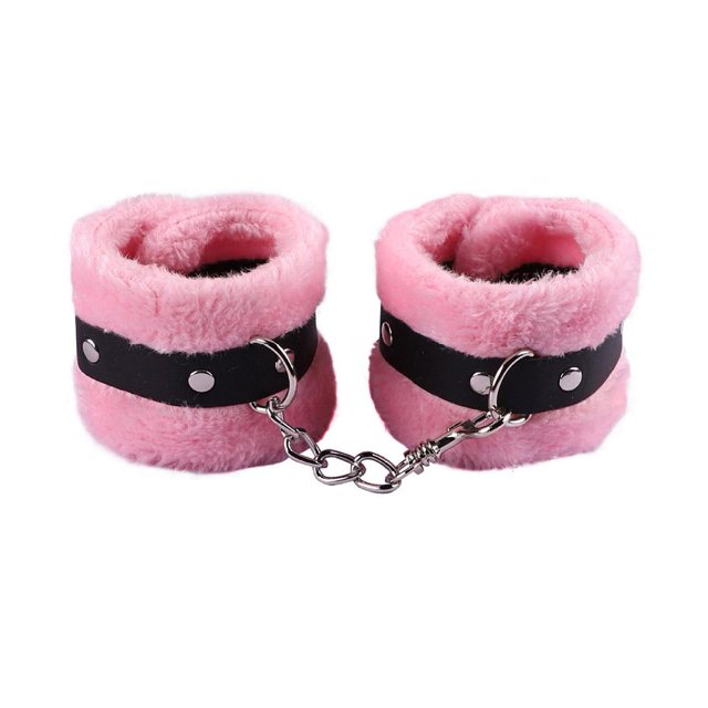 Fluffy Wrist Leather Handcuff Bracelet Detachable Adjustable 4 Picks COLOR