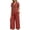 Wine, variant on 2 Piece Sets for Women Short Sleeve Cotton Linen Embroidered Shirts Wide Leg Capri Pants with Pockets Matching Sets