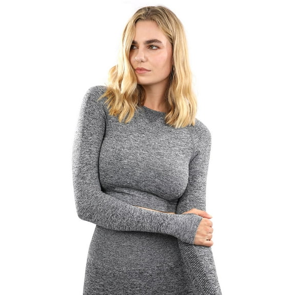 CADRINA SEAMLESS SPORTS TOP - GREY - MEDIUM