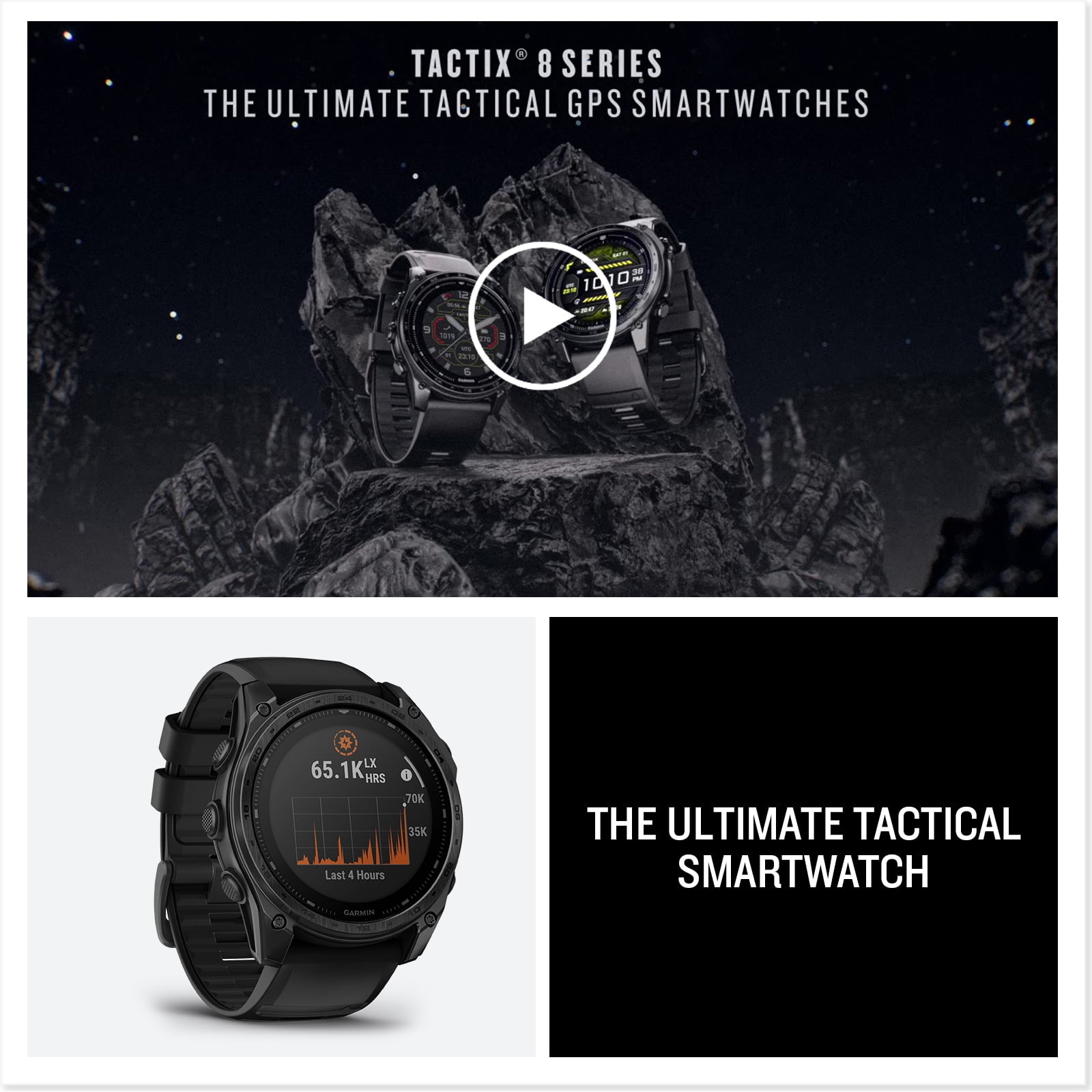 Garmin Tactix 8 51mm Solar Charged Display Smart Watch, Built-in Flashlight, 48 Days Battery Life, Premium Tactical GPS Smartwatch, Applied Ballistics Ultralight Solver Bundle + Earbuds and more