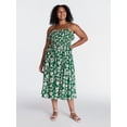 thumbnail image 2 of Time and Tru Women's Sleeveless Smocked Midi Dress, Sizes XS-XXXL, 2 of 5