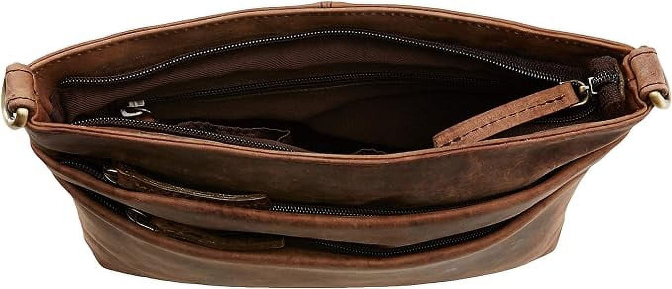 RUZIOON Vintage Leather Crossbody bags for Women - Sling Women Purse, Shoulder bags & Handbags - Brown