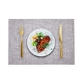 thumbnail image 6 of Rectangle Placemats, Double Layer Cloth Fabric Heat Resistant Place Mat, Durable Washable Reversible Dining Table Mats, Linen Style, Non Slip Dining Table Mats, 1Pc, Multicolor(Grey,16.9x11.8"), 6 of 8