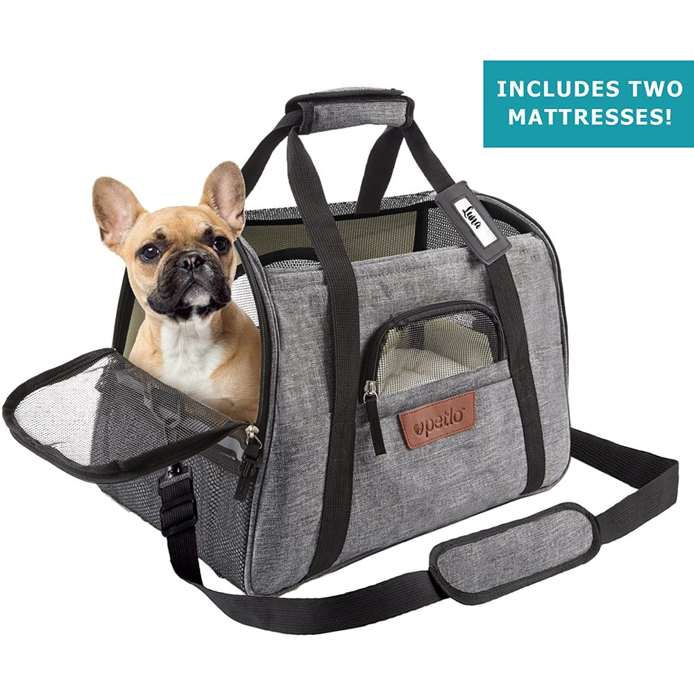 Pet Carrier Bag Airplane Dog Carrier with mattress Practical Easy to