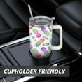 thumbnail image 7 of Colorful Pineapple 40 Oz Tumbler with Handle Lid and Straw, Stainless Steel Double Walled Vacuum Insulated Cup, Cute Anniversary Wedding Birthday Gifts Tumbler for Women Men Friends Outdoor Indoor, 7 of 7