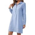 thumbnail image 4 of Mlkoz Fall Dresses for Women Casual Striped Collared Shirt Dress Long Sleeve With Pockets Fitted Waist Daily Wear, 4 of 6