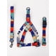 thumbnail image 1 of 1 Set Geometric Color Block Pet Chest And Back Dog Leash With Anti-escape Collar, 3pcs/set For Outdoor Walking, 1 of 4
