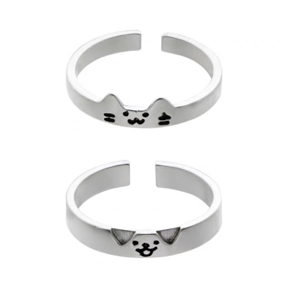 Fashionable Cats Dog Rings for Women Adjustable Size Friendship Rings Trendy Stackable Jewelry Finger Accessories