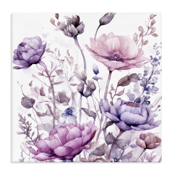Stupell Industries Purple & Pink Florals Canvas Wall Art, design by Kim Lewis