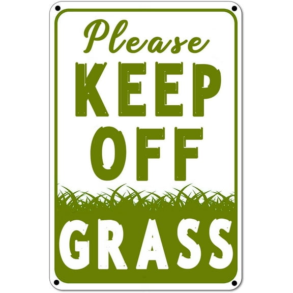 Please Keep Off Grass Sign Metal Tin Sign For Yard Backyard Garden Outdoor Indoor Decor 8x12 Inches