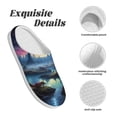 thumbnail image 5 of Wukai Fantasy Landscape Starry Night Print Women's Indoor Bedroom Slipper Slip On Shoes, Unisex House Shoes with Anti-Skid Sole for Men, Gift for Women Men-8, 5 of 7