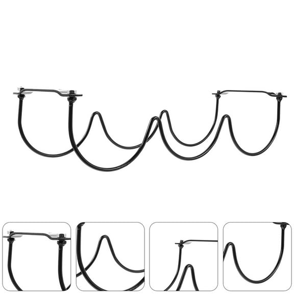 UEETEK 1Pc Iron Wine Hanging Rack Black Under Cabinet Wine Display Holder for Storage