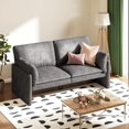thumbnail image 2 of YODOLLA 68" Loveseat Sofa Couch for living room leather couch with Soft Cushions & Thick Armrests in Grey, 2 of 7