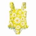 thumbnail image 5 of DAETIROS Yellow Ruffle Swimsuit for Kids Girls, Daisy Print One Piece Bathing Suit Kids 2-6T, Quick Dry & Comfortable,Size 4-5 T, 5 of 7
