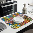 thumbnail image 3 of Microfibre Drying Mat for Kitchen Sunny Flowers Dish Drying Drainer Mat Absorbent Drying Mat Washing Up for Glass, Plate & Cup 16inch X 18inch, 3 of 7