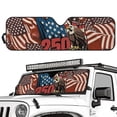 thumbnail image 2 of HUIACONG US Flag Eagle Windshield Shade for 2018-2024 2025 Jeep Wrangler JL / 2020-2024 Jeep Gladiator JT Accessories 18.5''x56'' Front Window 250th Sun Shade Protector Foldable Blocks UV Rays, 2 of 6