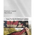 thumbnail image 6 of 4th of July RV Awning Sun Shade Screen 9'X7' Black American Flag Mesh Sunscreen Rustic Stars Stripes Daisy Awning Shade Screen with Zipper UV Blocker Completed Kits for RV Motorhome Camper, 6 of 7