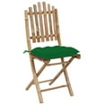 thumbnail image 2 of vidaXL Folding Patio Chairs 2 pcs with Cushions Bamboo, 2 of 3