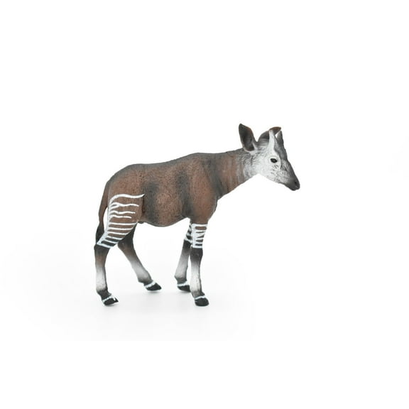 Okapi Toy, Forest Giraffe, Very Realistic Rubber Figure, Model, Educational, Animal, Hand Painted Figurines, 4.5" CH104 BB88