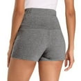 thumbnail image 4 of SGFCWSX Women Maternity Shorts, Solid Color Belly Support Casual Homewear Pregnancy Pants Dark Gray S, 4 of 8
