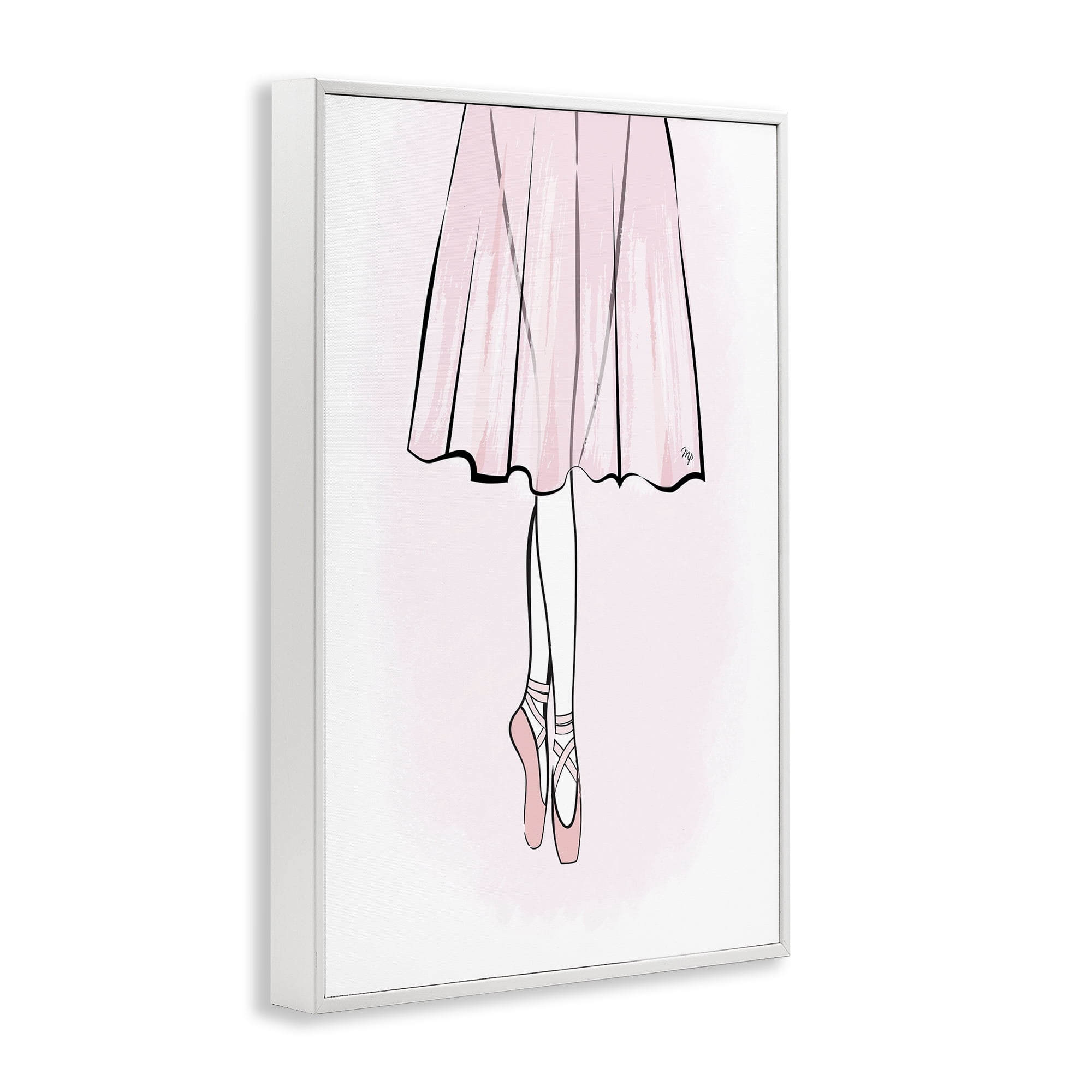 Stupell Industries Dress & Ballet Shoes Beauty & Fashion Painting White Framed Art Print Wall Art, 16 x 24