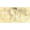 thumbnail image 2 of Arrowsmith, Aaron 24x15 Gold Ornate Wood Framed with Double Matting Museum Art Print Titled - Map of the World, Researches of Capt. James Cook, 1808, 2 of 4