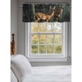 thumbnail image 3 of Forest Deer Curtain Valances for Windows, Farmhouse River Vintage Elk Kitchen Valance Window Treatment, Light Filtering Block Curtains for Bathroom/Bedroom/Living Room 42'' x 12'', 3 of 9