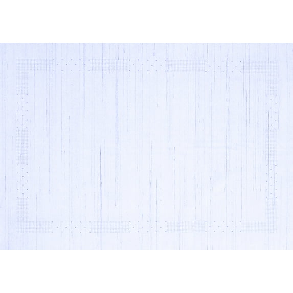 Ahgly Company Machine Washable Indoor Rectangle Solid Blue Modern Area Rugs, 4' x 6'
