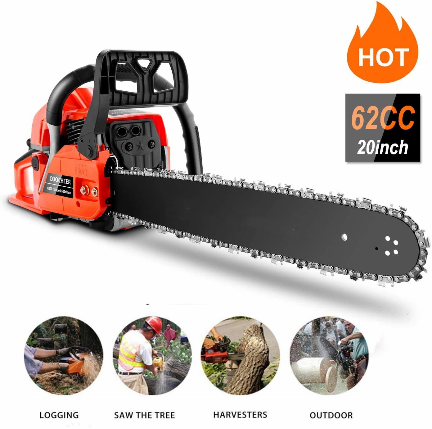 Gas Chainsaw Set 2 Stroke Engine Chain 