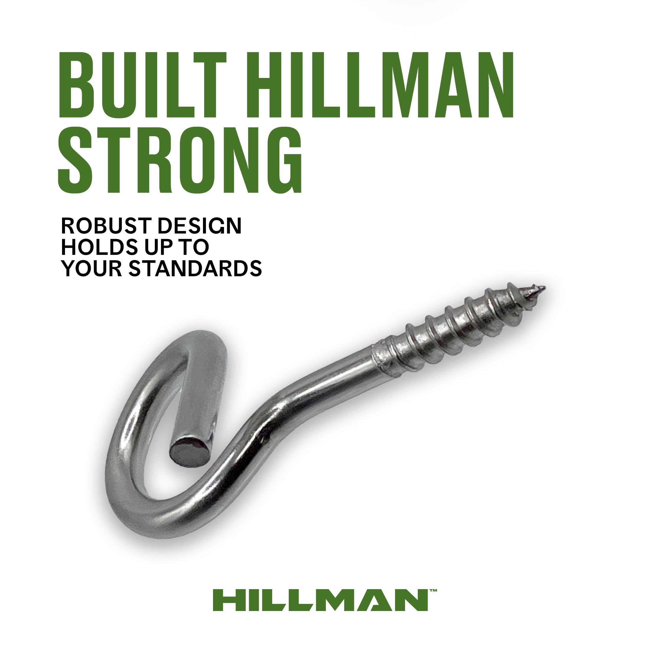 Hillman Quick Hanger Screw Eye, Outdoor, Stainless Steel, Stainless Steel, Silver, 12 set