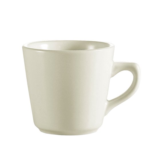 CAC China REC-1 Bord Roulé Tasse Haute en Grès de 3-1/2 Po, 7 Onces, Blanc Américain, Boîte de 36