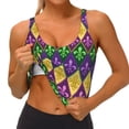 thumbnail image 3 of Daiia Mardi Gras4 Printed Women's Sports Bra, Breathable Activewear Bra with U-Back Design and Removable Pads, Comfortable and Supportive for Yoga, Workout-Small, 3 of 8