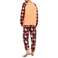 thumbnail image 3 of Seyurigaoka Family Matching Halloween Pajamas Outfit Letter Plaid Cartoon Print Pullover Tops Scary Atmosphere Pattern Long Pants Sleepwear Clothing, 3 of 9