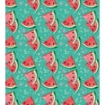 thumbnail image 3 of Watermelon Duvet Cover Set, Ornamental Image of Fruit Slices and Abstract Festive Shapes, Decorative 3 Piece Bedding Set with 2 Pillow Shams, King Size, Dark Seafoam and Multicolor, by Ambesonne, 3 of 3