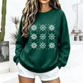 thumbnail image 2 of Jsaierl Merry Christmas Sweatshirts Womens Funny Snowflake Graphic Sweatshirt Ladies Soft Pullover Round Neck Holiday Long Sleeve Tops S-2XL, 2 of 6