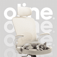 thumbnail image 5 of Oline ErgoAir Ergonomic Office Chair – Adjustable Lumbar Support, Flip-Up Armrests, Mesh Computer Desk Chair, Swivel Rolling Executive Gaming Chair for Home & Office (Beige), 5 of 10