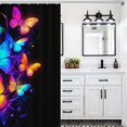 thumbnail image 4 of Dreamy Purple Butterfly Pattern Shower Curtain Modern Home Bathroom Bathtub Decor Waterproof Fabric with Hooks, 4 of 6