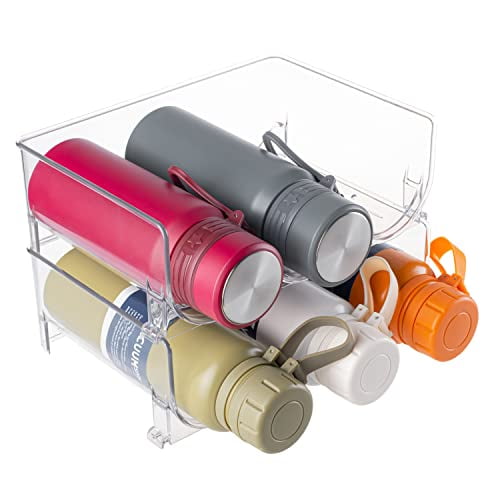 IVYHOME Water Bottle Holder, Plastic Stackable Wine Holder, clear ...