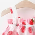 thumbnail image 4 of Edvintorg Flower Girl Dress 2025 Toddler Baby Girl Summer Fruit Printed Mesh Suspender Dress with Hat 1-4 Years Princess Dress for Kids Girls, 4 of 5