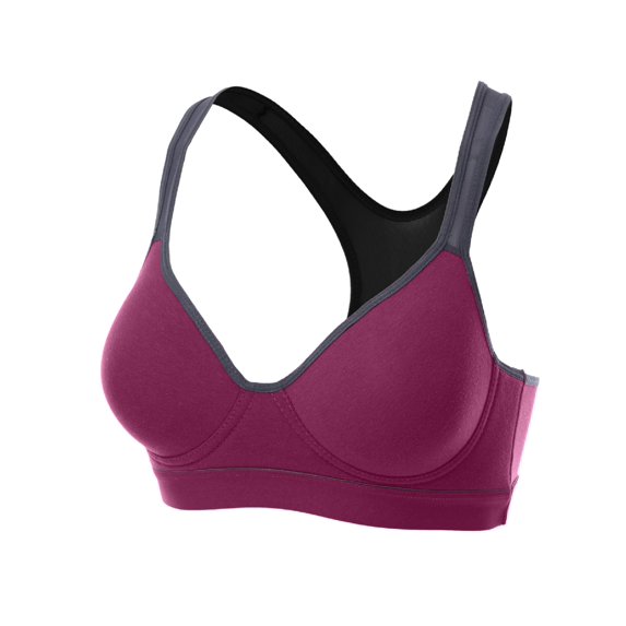FashionOutfit Women's Basic Solid Color Sporty Padded Wirefree Sports Bras