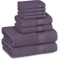 thumbnail image 2 of Adobella 8-Piece Bath Towel Set, Premium Combed Cotton, Purple Plum (Set of 8), 2 of 2